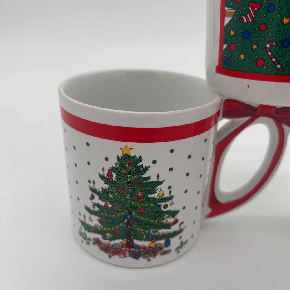 Lot Of 3 Vintage Kitschy Christmas‎ Mugs MCM Shaped Handle - Picture 5 of 9
